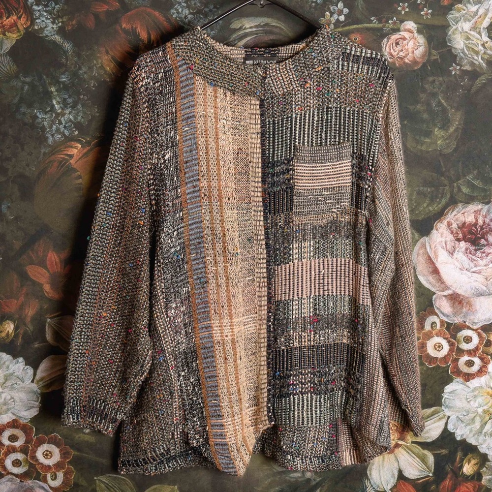 Arlene Wohl Handwoven Designs handmade artisan art-to-wear OOAK jacket L